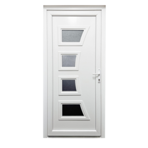 Műanyag bejárati ajtó - 4k íves kivitel - 80mm-es profil, 40mm-es panel, zártszelvény merevítéssel