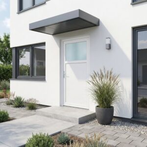 Műanyag bejárati ajtó - Könnyített kivitel - 70mm-es profil, 24mm-es panel, 2 rétegű üveg